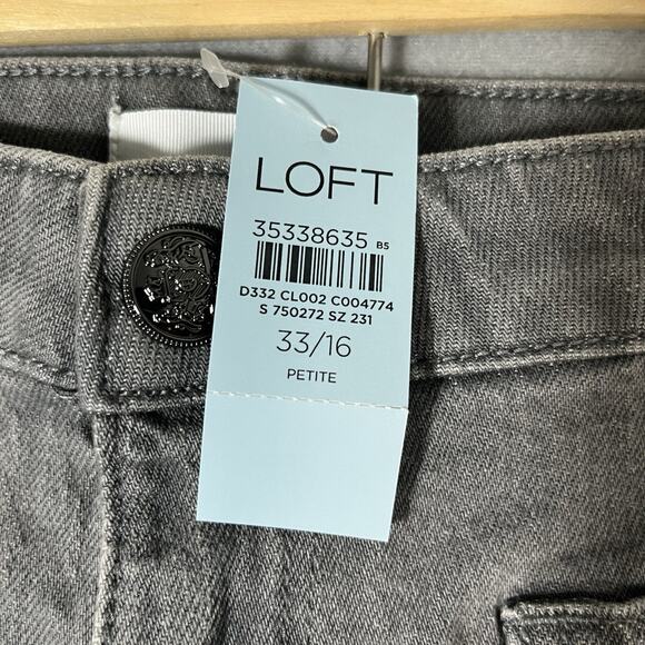 NWT Ann Taylor Loft The Kick Crop High Rise Curvy Fit Women’s Size 33/16 P Gray - Picture 4 of 10